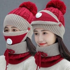 WH23R Knitted Hat Warm Cap Winter Hats For Women